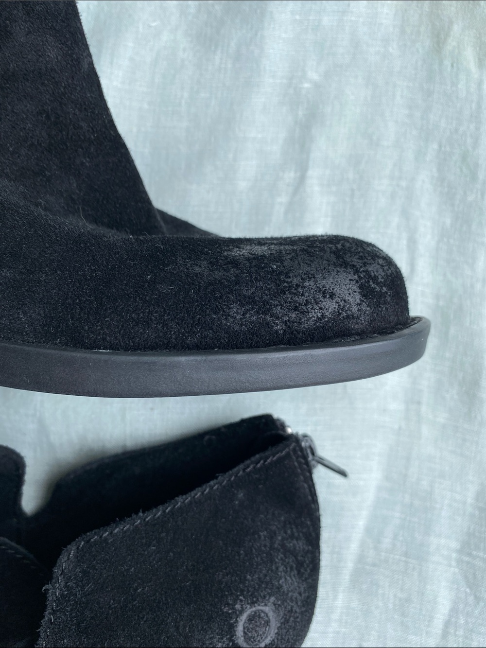 NWT Born black nubuck leather Antonia zip ankle boots - Picture 6 of 12